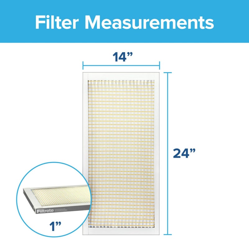 Filtrete 14x24x1 Air Filter, MPR 300, MERV 5, Clean Living Basic Dust 3-Month Pleated 1-Inch Air Filters, 6 Filters - Image 2